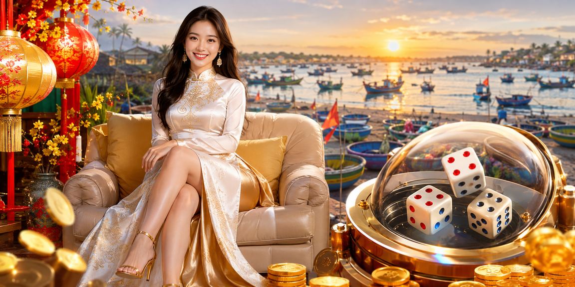 Người chơi mặc áo dài tại Mũi Né chơi tài xỉu trên ứng dụng di động